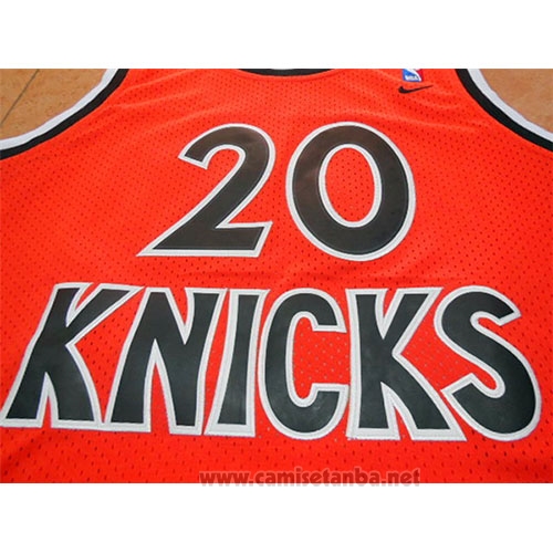 Camiseta New York Knicks Allan Houston #20 Retro Naranja